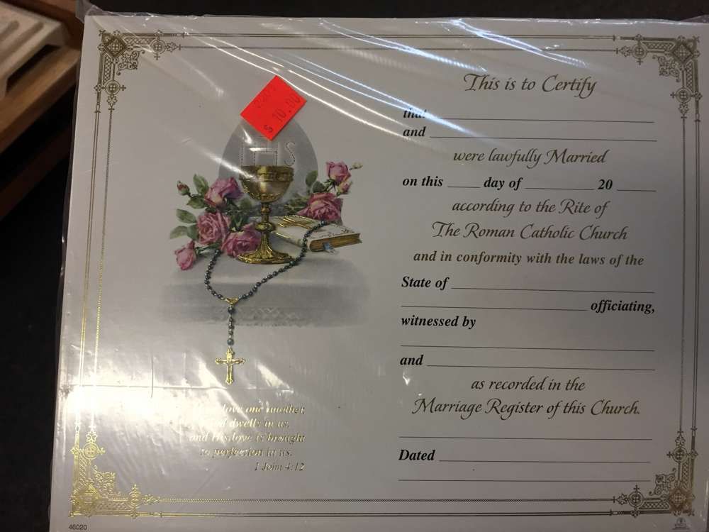 Marriage Certificates, Pack of 100