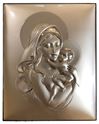 Madonna and Child Silver/Wood Plaque from Italy