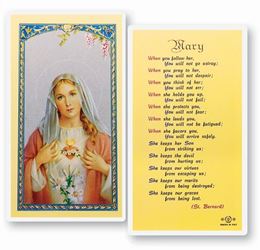 Mary When You Follow Her Holy Card