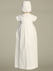 Mason Christening Cotton Romper with Detachable Gown
