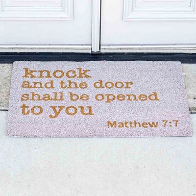 Knock And The Door Shall Be Opened To You Coir Doormat