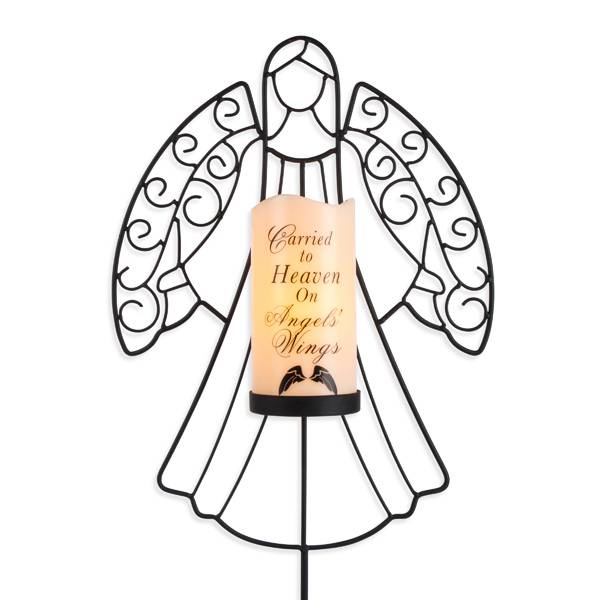 Memorial Angel Stake with LED Timer Candle