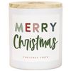 Merry Christmas Colorful Jar Candle with Wood Lid