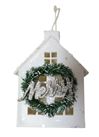 Merry Christmas House with Wreath 4.5 Ornament