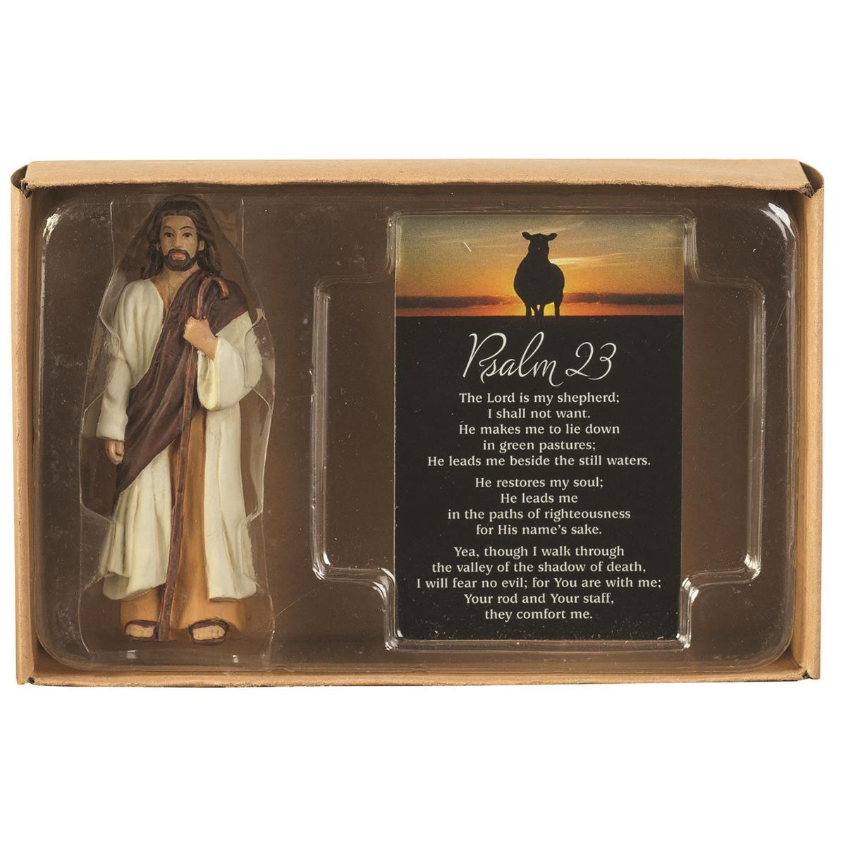 Mini Jesus Figurine with Psalm 23 Card