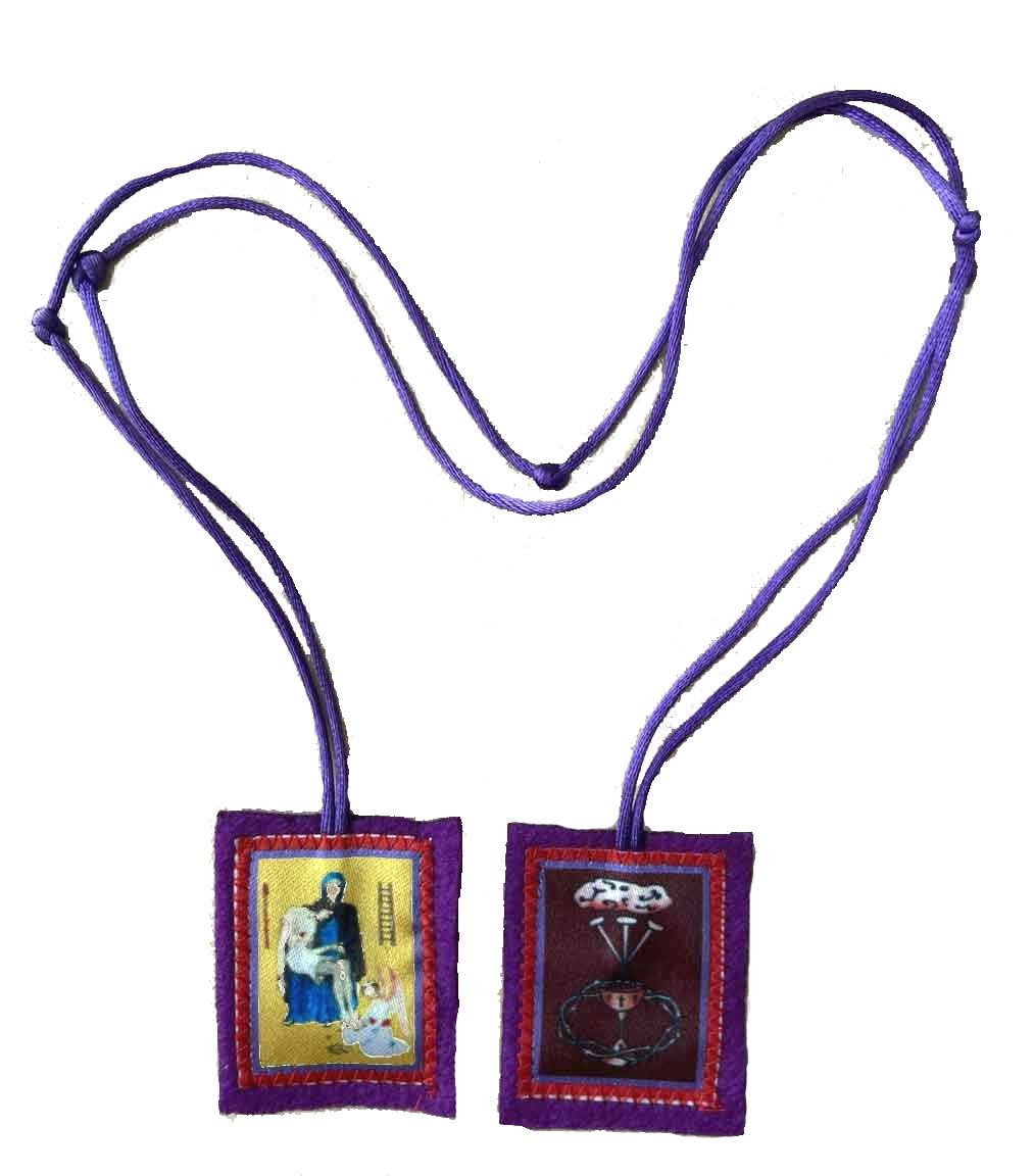 Mini Purple Scapular - The Scapular of Benediction and Protection for Wear