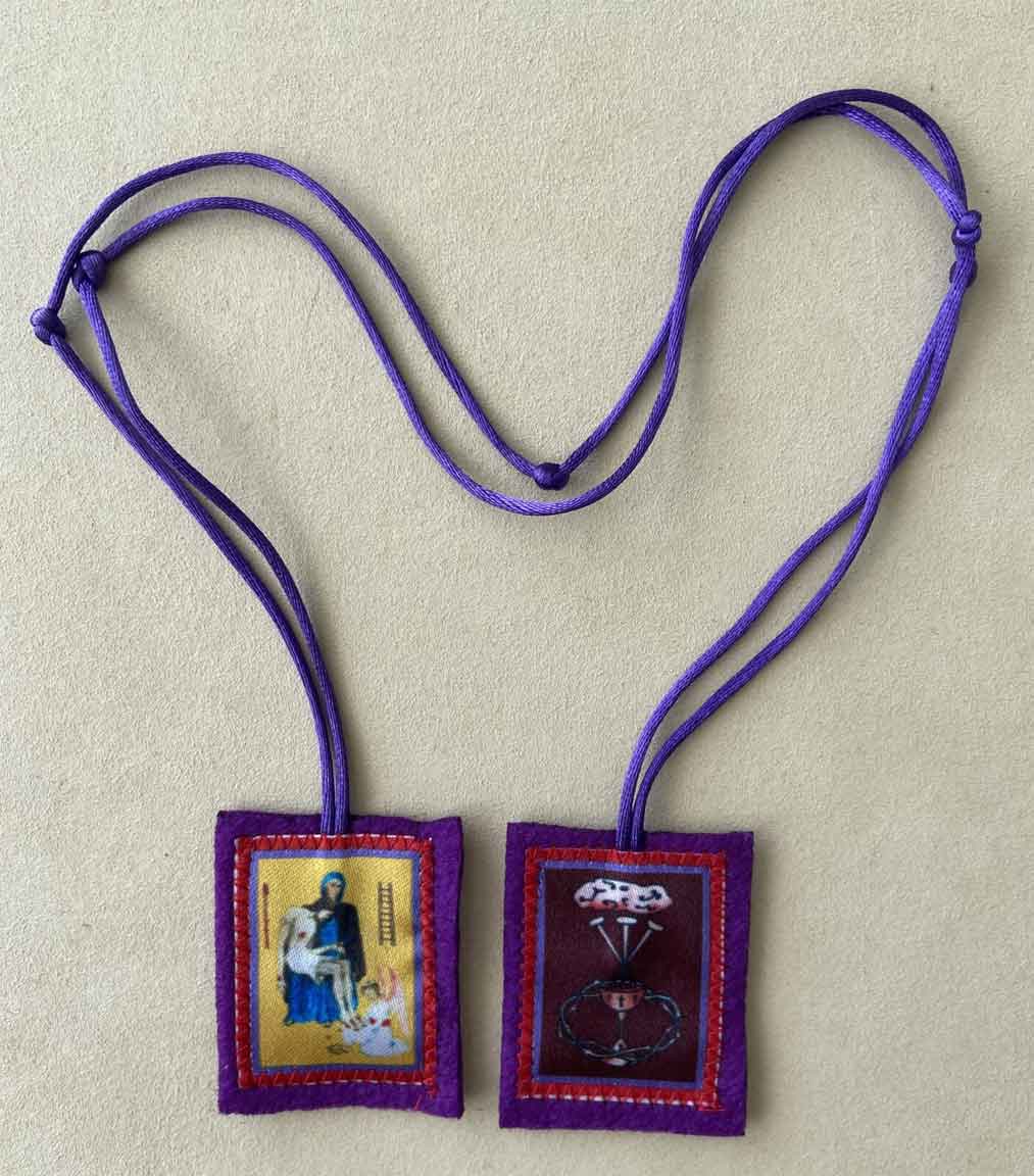 Mini Purple Scapular - The Scapular of Benediction and Protection