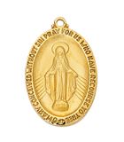 Miraculous Gold over Sterling Medal on 24" Chain