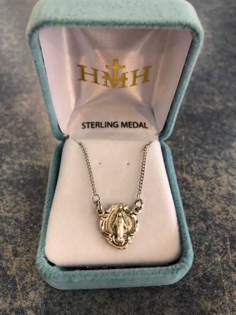 Miraculous Medal Sterling Silver Medal on Chain