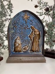 12.5" Molded Metal Nativity, Tabletop