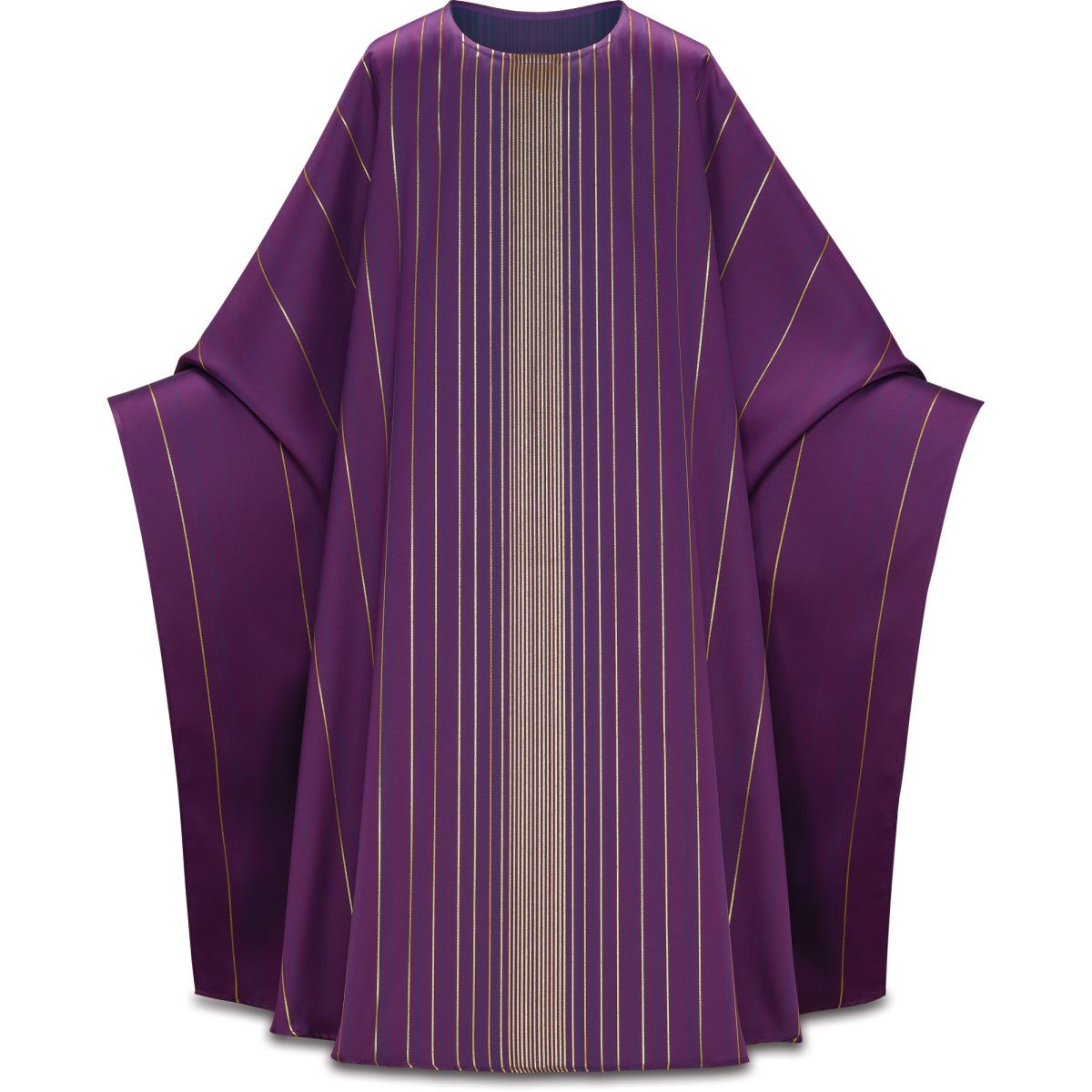 Monastic Chasuble in Purple Linus Fabric with Plain Collar 