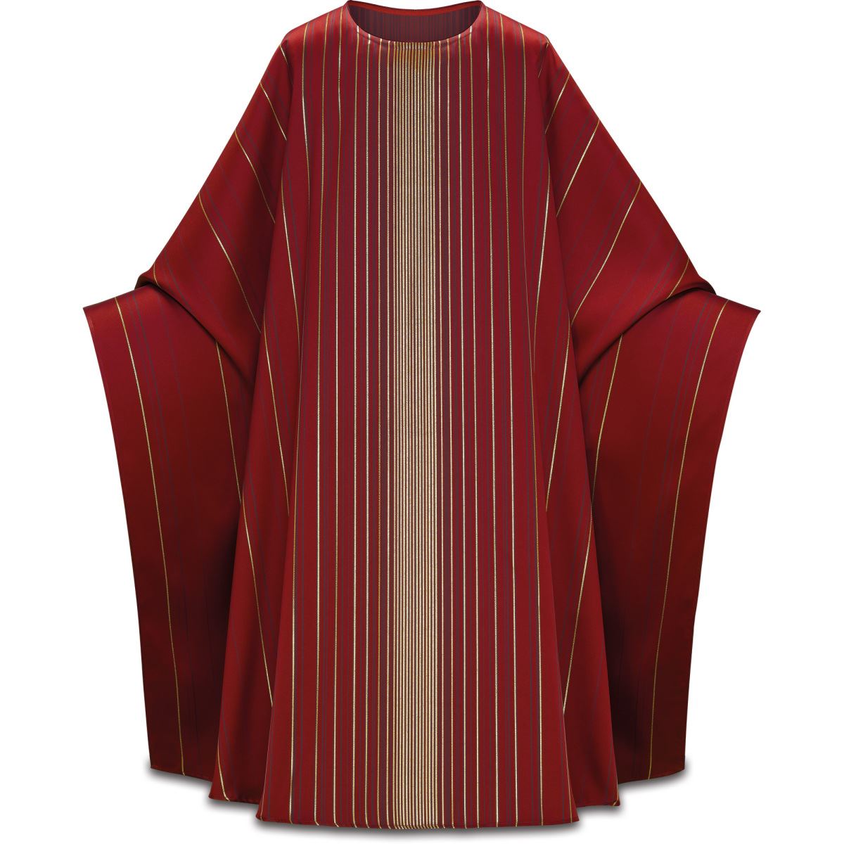Monastic Chasuble in Red Linus Fabric with Plain Collar