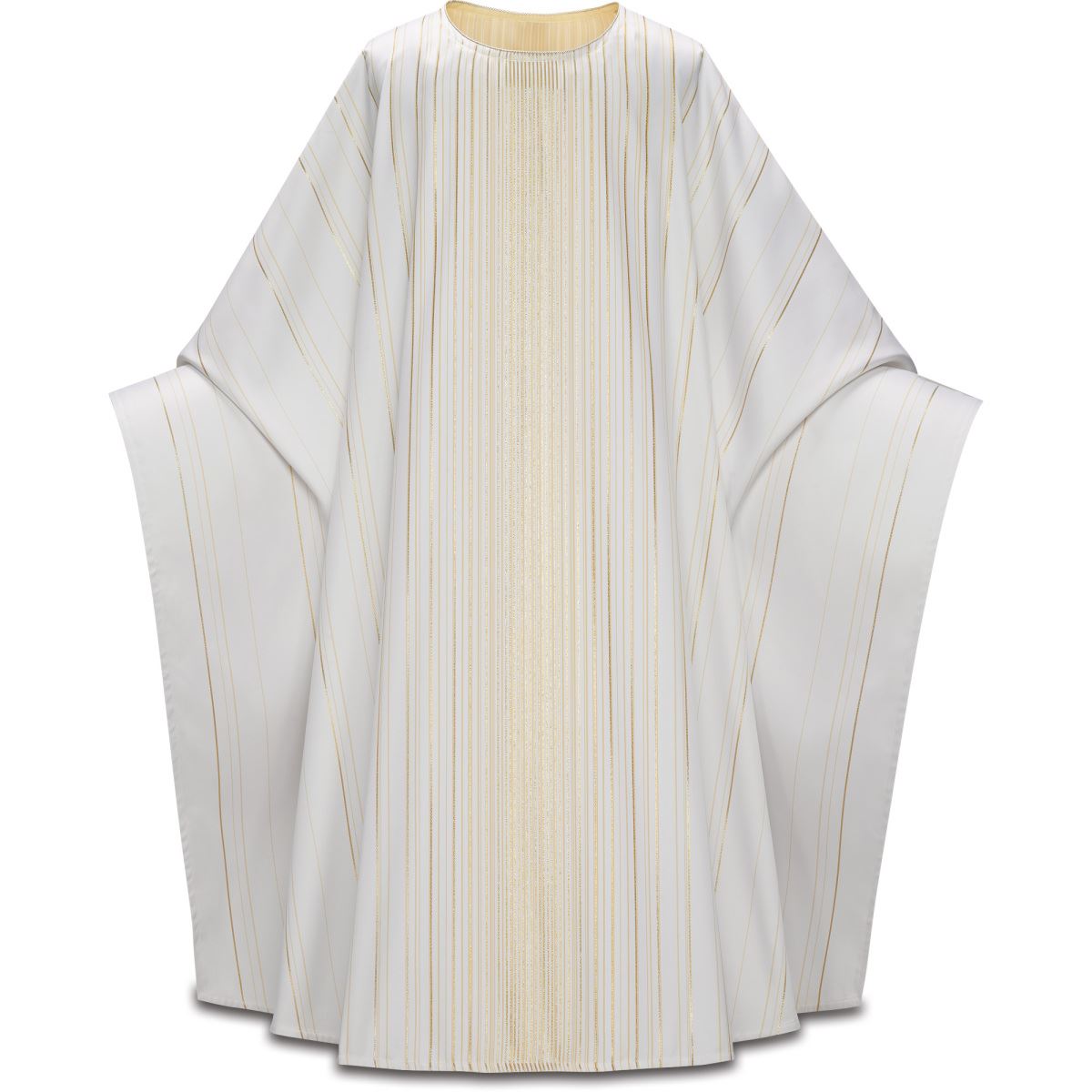 Monastic Chasuble in White Linus Fabric with Plain Collar