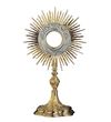Monstrance from Spain with 2 3/4" Luna, Brass Goldplated