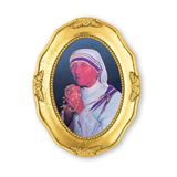 3 1/2" x 4 1/2" Gold Leaf Framed Mother Teresa Print