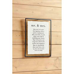 Mr and Mrs Sentiment Glass Plaque