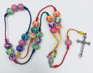 Multi Colored Clay and Cord 10mm Prayer Beads