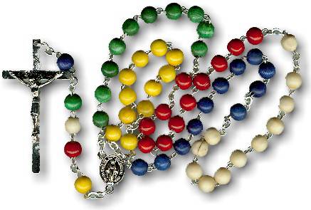 Multi Colored Wood Mission Rosary