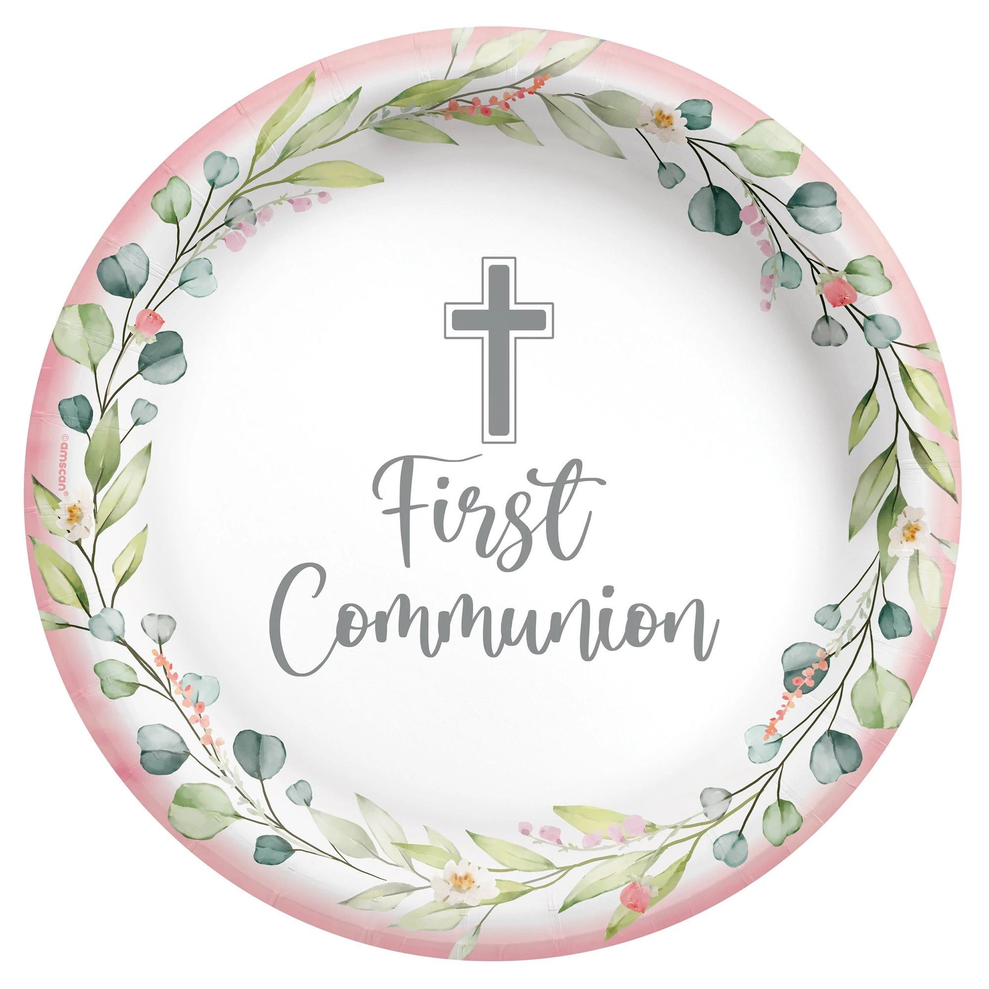 My First Communion 10" Round Plates - Pink