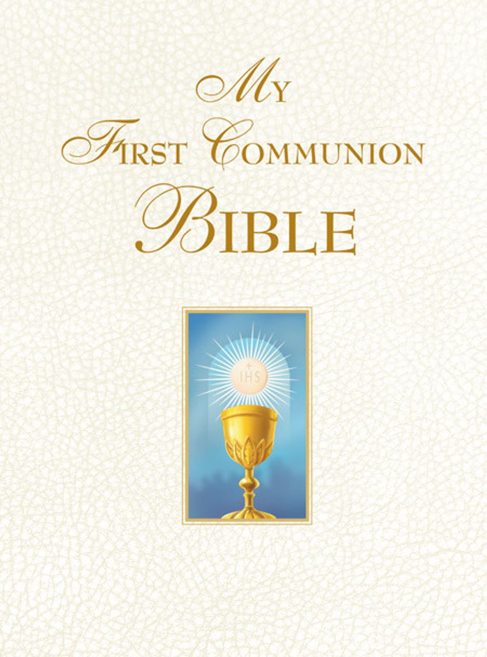 My First Communion Bible, White Leatherette