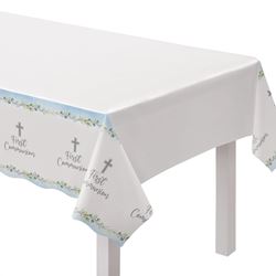 My First Communion Blue Table Cover - Blue