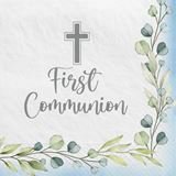 My First Communion Luncheon Napkins - Blue