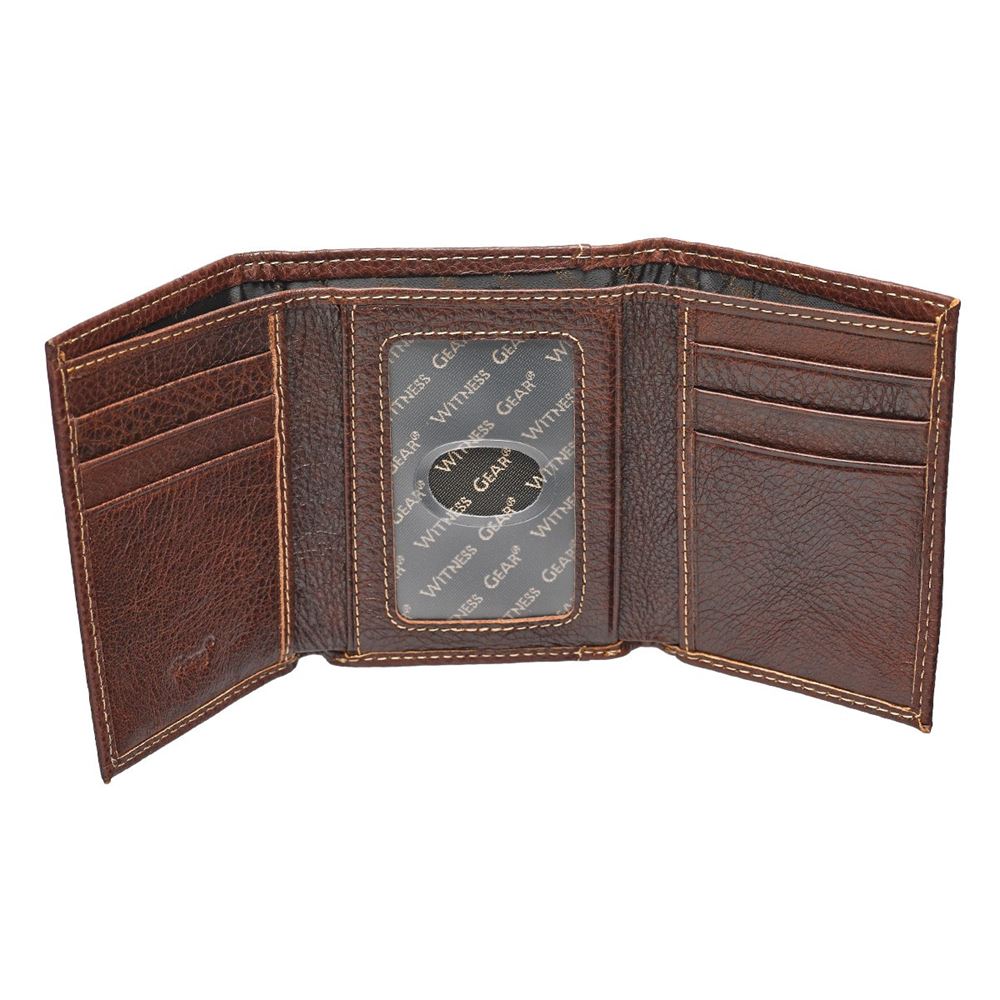 Names of Jesus Trifold Brown Leather Wallet