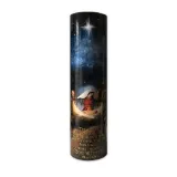 Nativity Scene 8" Flickering LED Flameless Prayer Candle with Timer