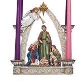 Nativity Scene in Arch Advent Wreath