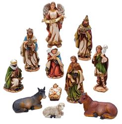 Nativity Set with 11 Figures, 6-inch Resin