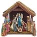 Nativity Set with 8 6.25-inch Resin Figures and Wood Stable - 126781