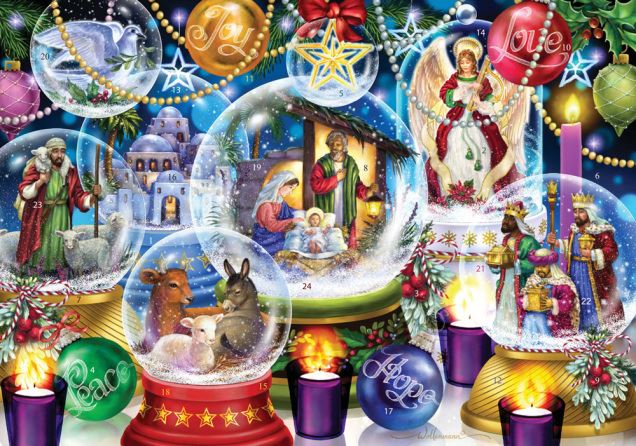 Nativity Snowglobes Medium Advent Calendar