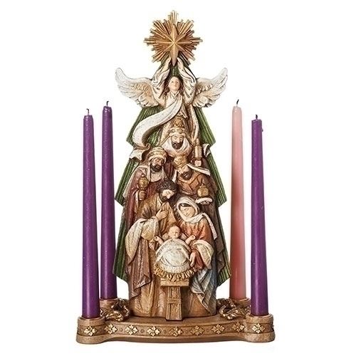Nativity Under Star Advent Candleholder