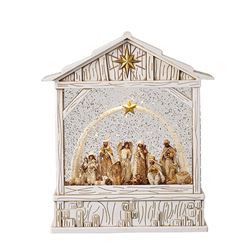 Nativity with Star 10" Musical Lighted Water Creche