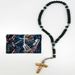 Navy Black Bead Paracord Rosary with Pouch