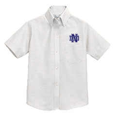 Notre Dame White Oxford Blouse, Short Sleeve