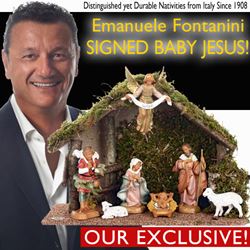 OUR EXCLUSIVE! Fontanini 7 Piece Nativity Set with Stable *SIGNED BY EMANUELE FONTANINI*