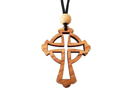 wooden celtic cross pendant