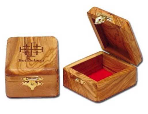 Olive Wood Jerusalem Cross Box