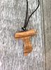 Olive Wood Tau Cross With Cutout Of Jesus With Cord