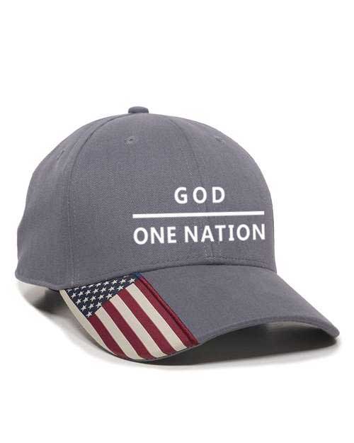 One Nation Under God Ball Cap, Grey, Adult One Size