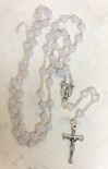 Opaque White Heart Glass Bead Rosary