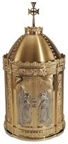 Ornate Bronze Adoring Angels Tabernacle with Dome
