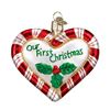 Our First Christmas Heart Glass Ornament