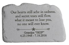 Our Hearts Still Ache Personalized Memorial Garden Stone