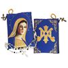 Our Lady Of Grace and Ave Maria Symbol of Virgin Mary Tapestry Rosary Icon Pouch 5 3/8" x 4"
