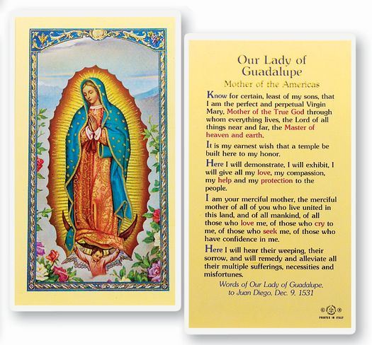 Our Lady Of Gualdalupe Mother Holy Card