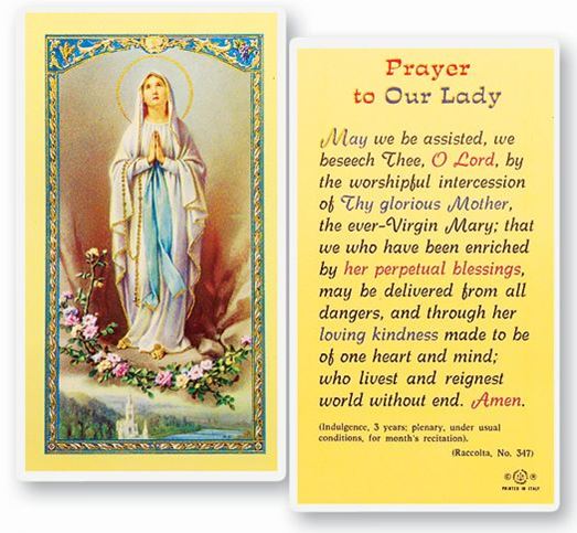 Our Lady Of Lourdes Holy Card