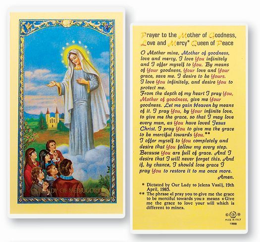 Our Lady Of Medjugorje Holy Card