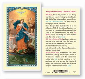 Our Lady Undoer Of Knots Laminated Prayer Card